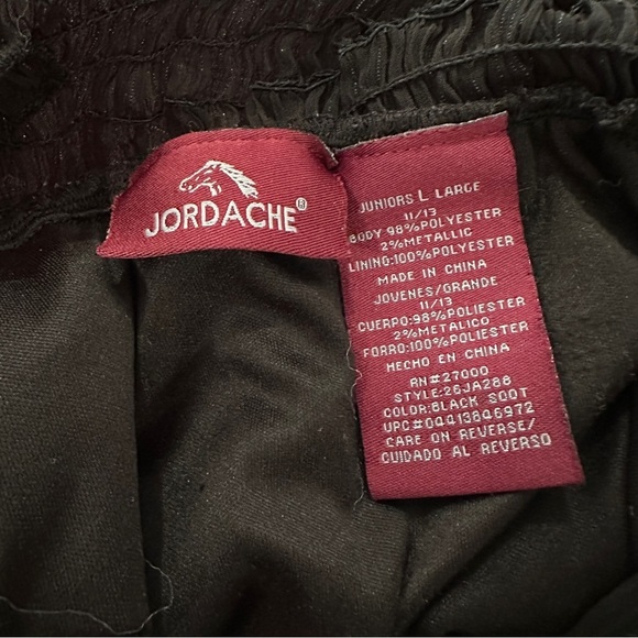 Vintage Jordache Y2K Black Babydoll Tunic Top Metallic Juniors Size Large - Picture 10 of 15